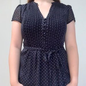 Navy Polka Dot Dress